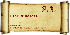 Pler Nikolett névjegykártya